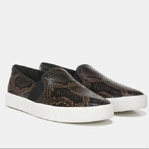 Vince Blair Snakeskin Leather Slip On Sneakers